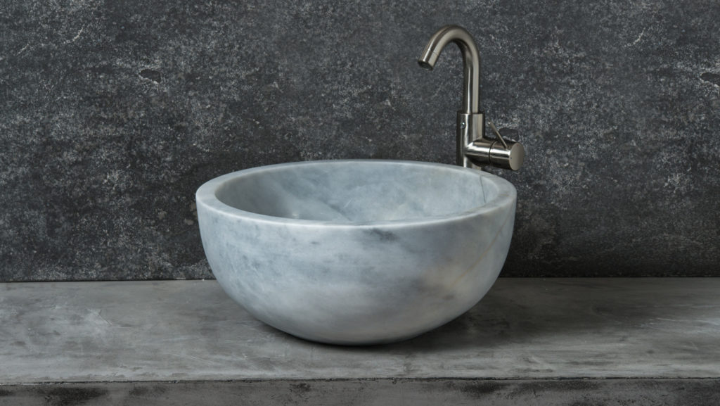 Круглый умывальник из мрамора «Fiano Grey»