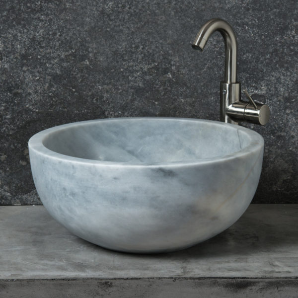 Круглый умывальник из мрамора "Fiano Grey"