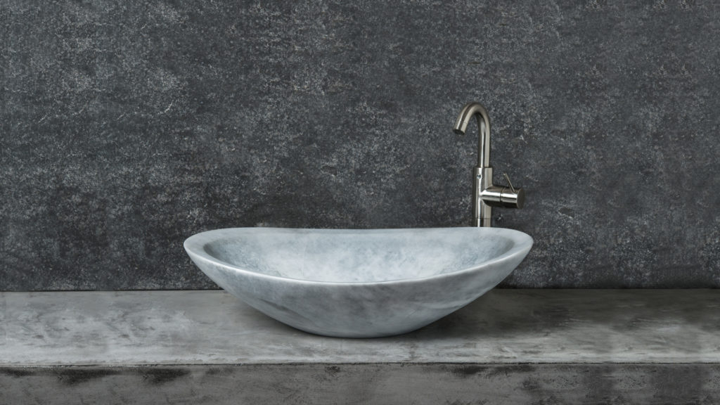 Раковина овальная из мрамора «Ovetto New Grey»