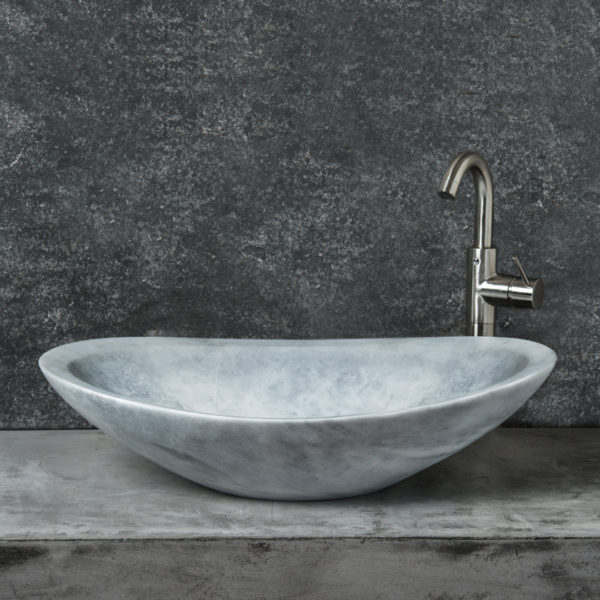 Раковина овальная из мрамора "Ovetto New Grey"