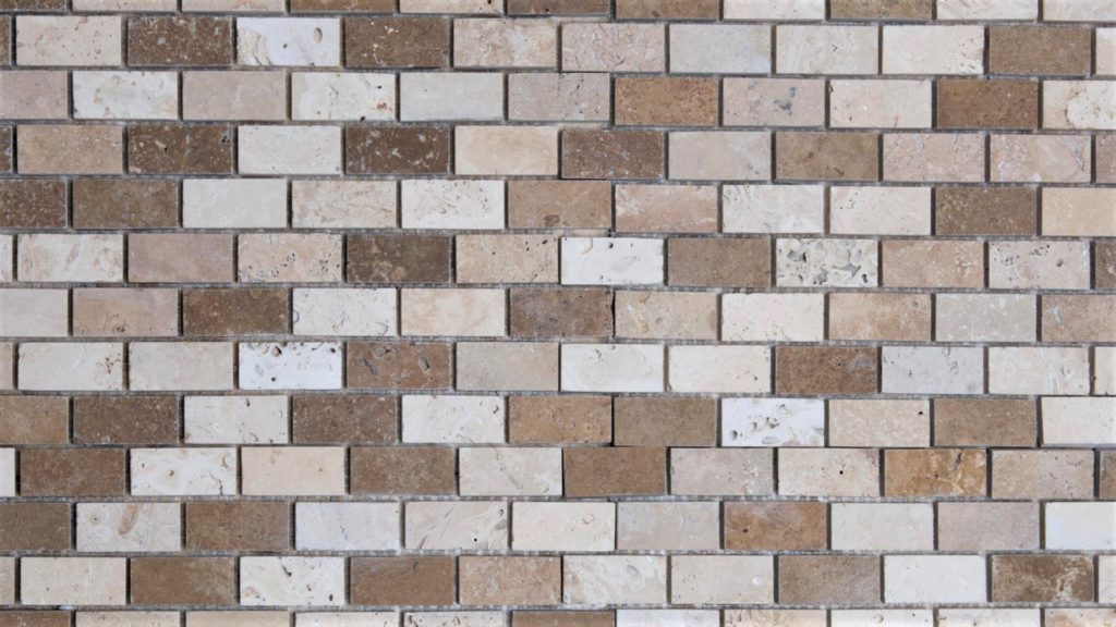Травертиновая мозаика «2.5×5.0 Tuscany Mix» Полированная.