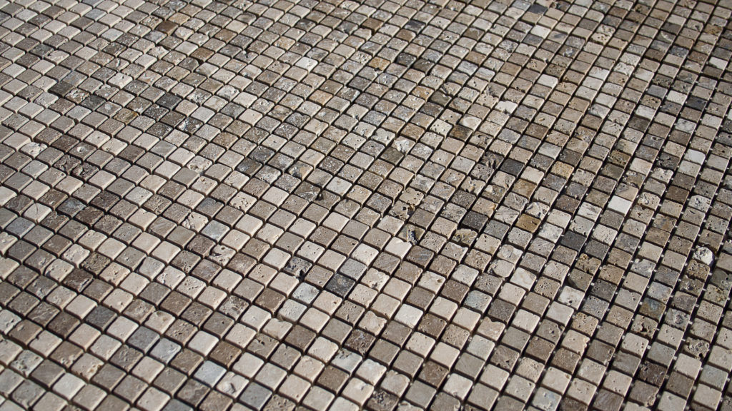 Мозаика из травертина "1,5x1,5 Tuscany Mix" Pebble