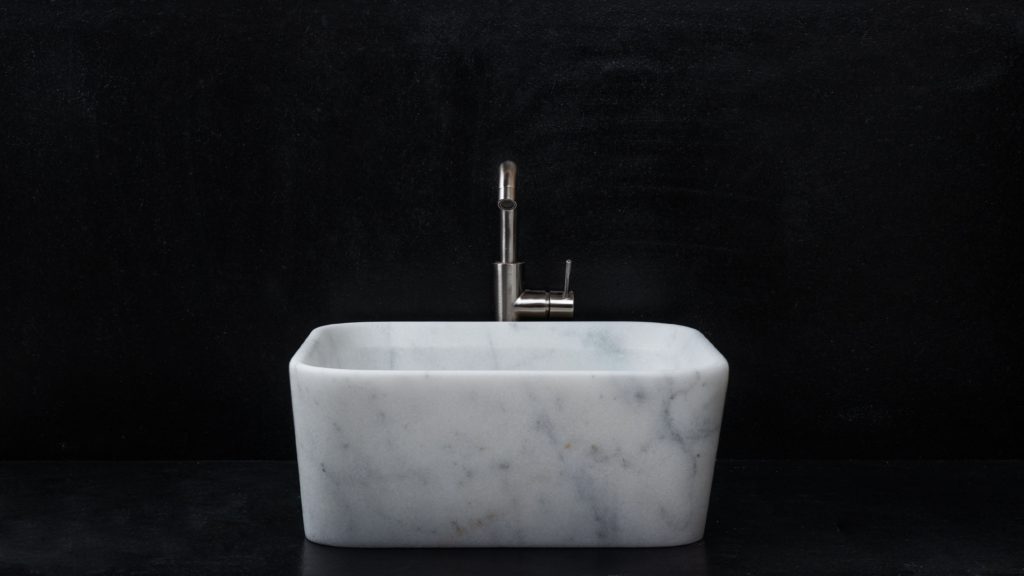 Умывальник квадратный мраморный «Square Carrara T»