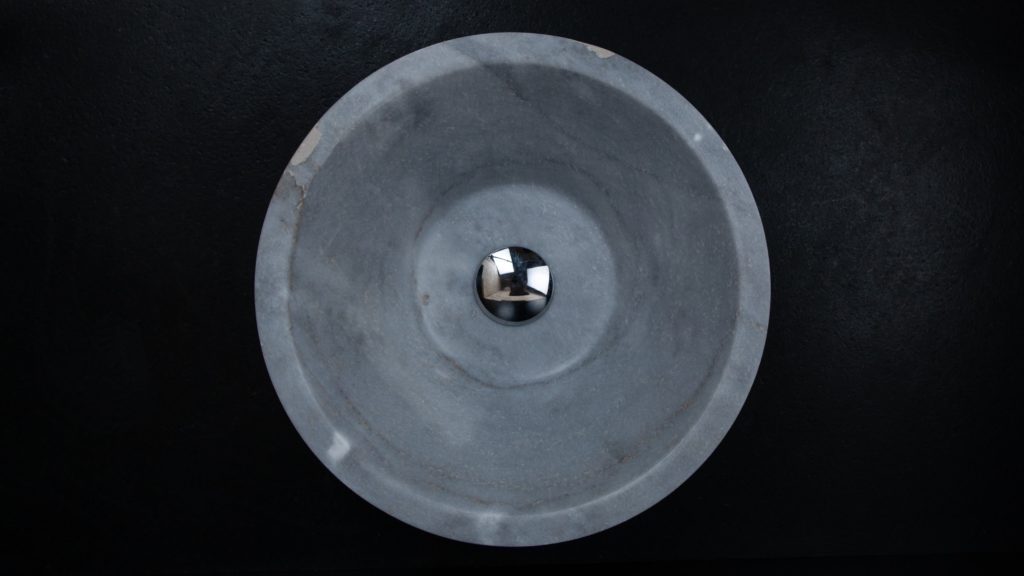 Маленькая круглая раковина из мрамора "Talla Grey"