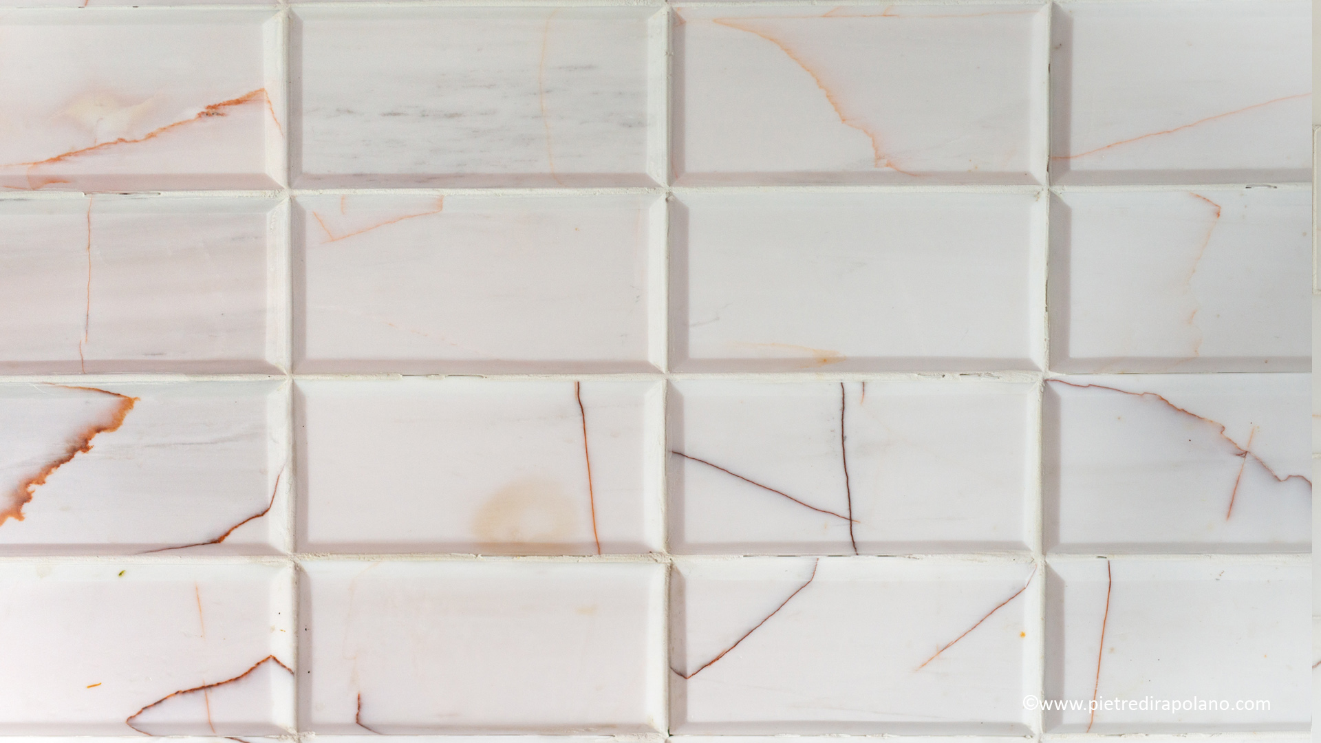 «Bianco Alba 7.5x15x1» Полированная / Алмазная плитка